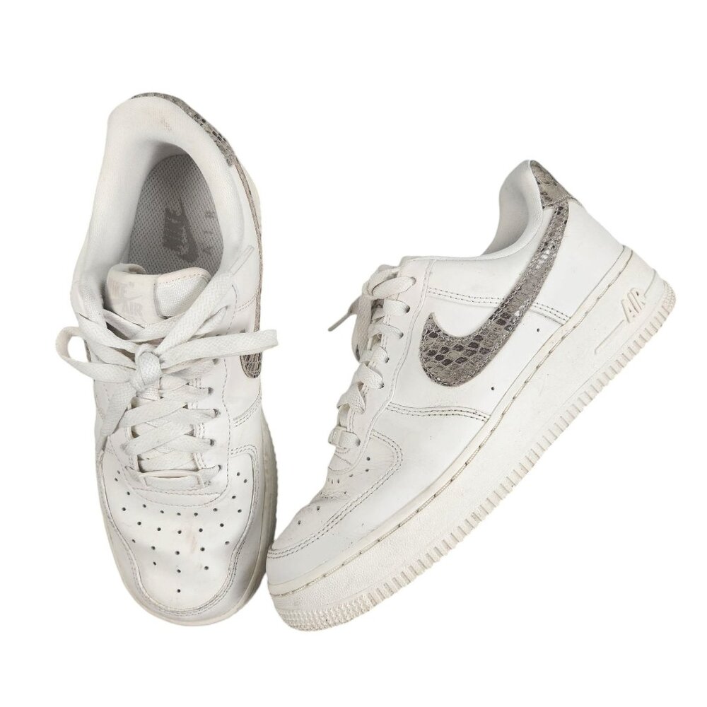 Nike Air Force 1 '07 Phantom Snakeskin Sneakers Size 7.5  2022 DD8959-002 White